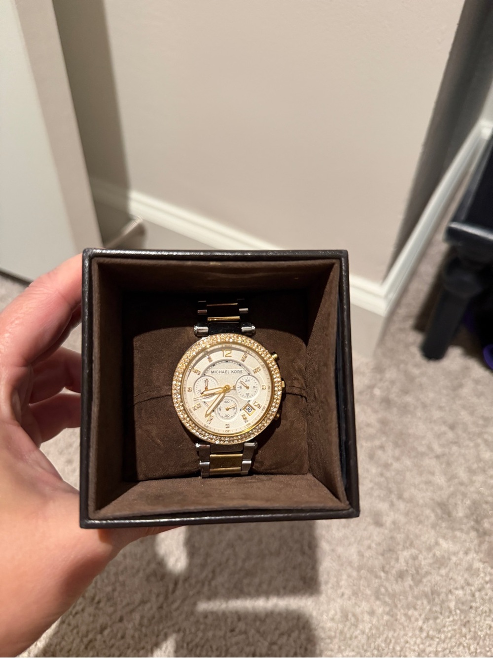 Michael Kors Two-Tone Gold and Silver Crystal-Accented Watch